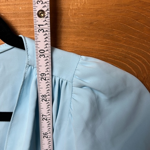 Amanda Uprichard New York Velma Dress‎ XS Ice Blue mini ruffled surplice front - Picture 3 of 8